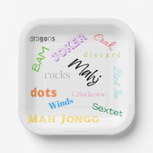 Assiettes En Carton Plaque papier Mah Jongg américaine