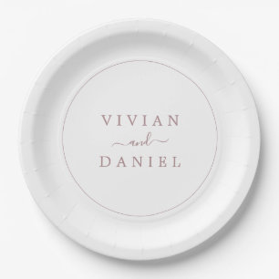 Assiettes En Carton Plaque papier Mariage minimaliste Rose or