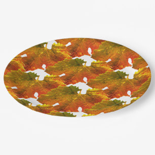 Assiettes En Carton Plaque papier - Mosaïque feuille de raisin