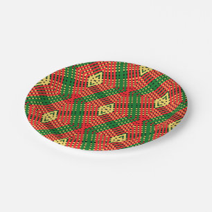 Assiettes En Carton Plaque papier Motif géométrique Afro Pop