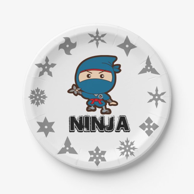 Assiettes En Carton Plaque Papier Ninja Boy (Devant)