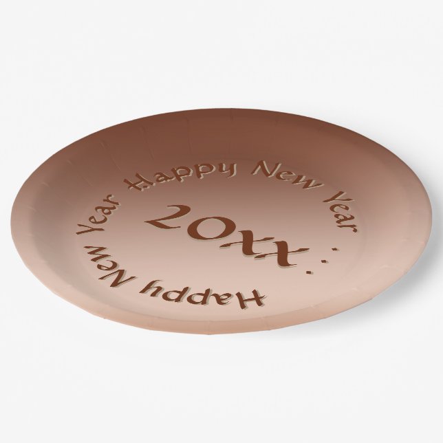 Assiettes En Carton Plaque papier - Nouvel an avec date (Angle)