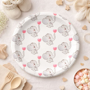 Assiettes En Carton Plaque Papier Papier Pink Heart Baby