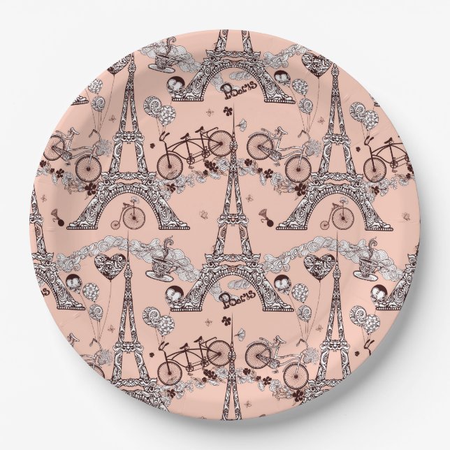 Assiettes En Carton Plaque papier Paris (Devant)
