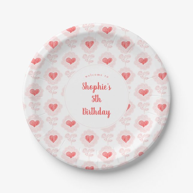 Assiettes En Carton Plaque papier personnalisable Valentine's Day Part (Devant)