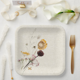 Assiettes En Carton Plaque papier personnalisée fleur sauvage