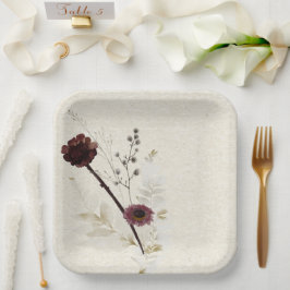 Assiettes En Carton Plaque papier personnalisée fleur sauvage
