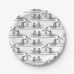 Assiettes En Carton Plaque Papier Pingouin Iceberg