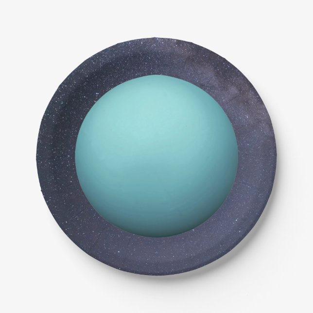 Assiettes En Carton Plaque papier Planète Uranus (Devant)