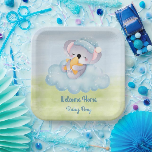 Assiettes En Carton Plaque papier pour bébé de bienvenue (Fête)