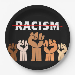 Assiettes En Carton Plaque papier pour mettre fin au racisme