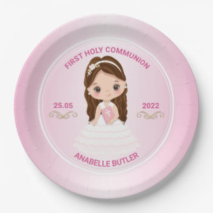 Assiettes En Carton Plaque Papier Première Sainte Communion Fille