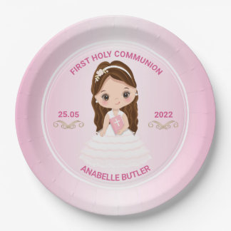 Assiettes En Carton Plaque Papier Première Sainte Communion Fille