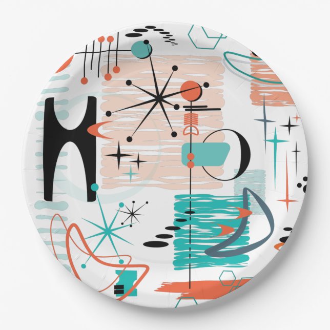 Assiettes En Carton Plaque papier rétro HoJo (Devant)