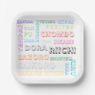 Assiettes En Carton Plaque papier Riichi mahjong - une police, plusieu