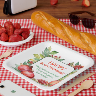 Assiettes En Carton Plaque papier Rosh Hashanah