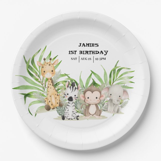 Assiettes En Carton Plaque papier Safari Adventure (Devant)