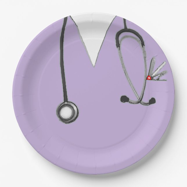 Assiettes En Carton Plaque papier unique Nurse Party (Devant)
