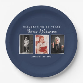 Assiettes En Carton Plaque photo 80e anniversaire