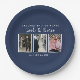 Assiettes En Carton plaque photo anniversaire
