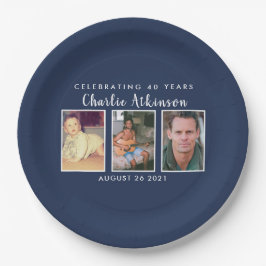 Assiettes En Carton Plaque photo de 40e anniversaire