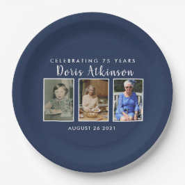 Assiettes En Carton Plaque photo de 75e anniversaire