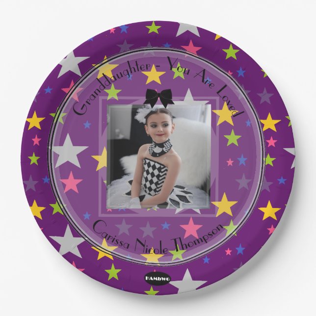 Assiettes En Carton Plaque photo Stars à look doux Stars Plaque d'anni (Devant)