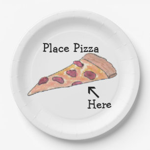 Assiettes En Carton Plaque "Place Pizza Here"