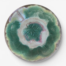Plaque ronde "Faux majolica #3"   9"