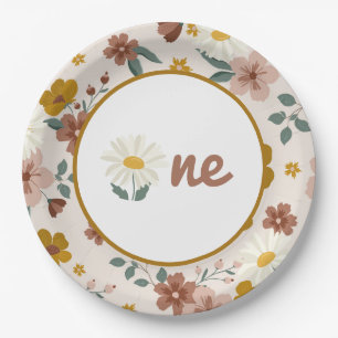 Assiettes En Carton Plaques à fleurs Boho Super un premier anniversair