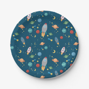 Assiettes En Carton Plaques à papier d'amusement d'espace