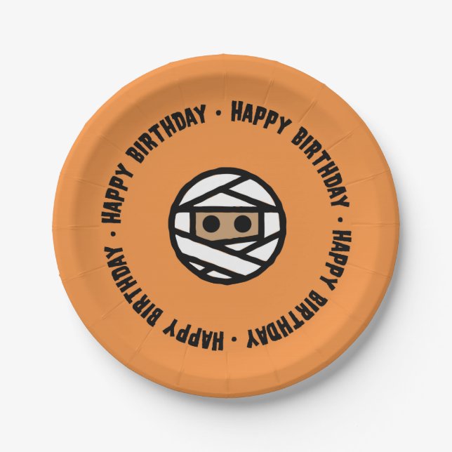 Assiettes En Carton Plaques à papier d'anniversaire de Halloween de (Devant)