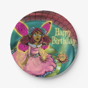 Assiettes En Carton Plaques à papier d'anniversaire de sérénité 7",