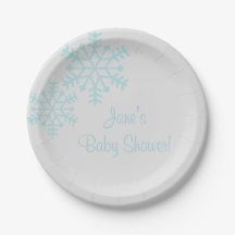 Plaques à papier de baby shower turquoise de