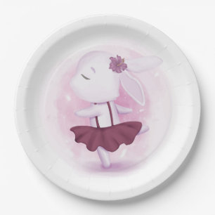 Assiettes En Carton Plaques à papier de ballerine de partie de lapin