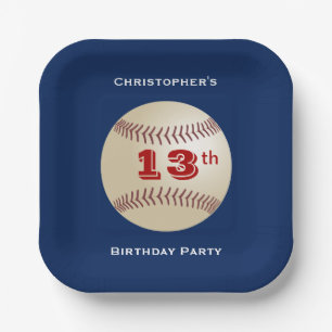 Assiettes En Carton Plaques à papier de base-ball, 13ème fête