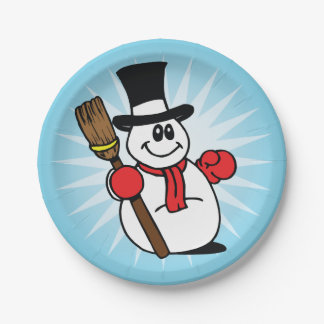 Assiettes En Carton Plaques à papier de bonhomme de neige
