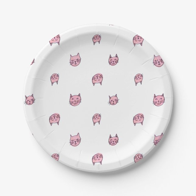 Assiettes En Carton Plaques à papier de chat (Devant)