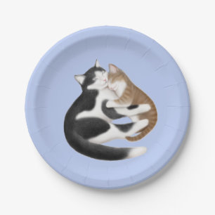 Assiettes En Carton Plaques à papier de chats maternels d'amour