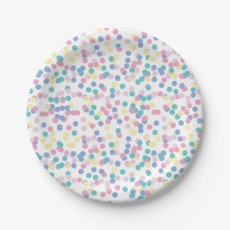 ASSIETTES EN CARTON PLAQUES À PAPIER DE CONFETTIS - 7" DIAMÈTRE