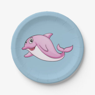 Assiettes En Carton Plaques à papier de dauphin mignon