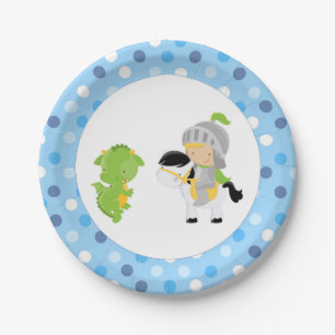 Assiettes En Carton Plaques à papier de dragon de chevalier