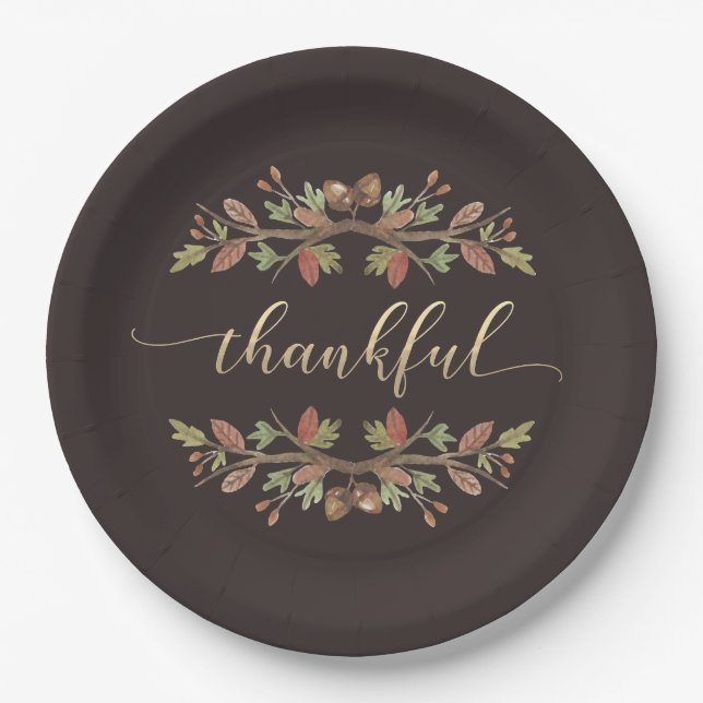 ASSIETTES EN CARTON PLAQUES À PAPIER DE FEUILLAGE D'AUTOMNE (Devant)