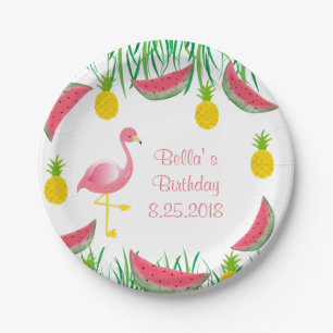 Assiettes En Carton Plaques à papier de Flamant rose