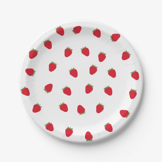 Assiettes En Carton Plaques à papier de fraise (Devant)