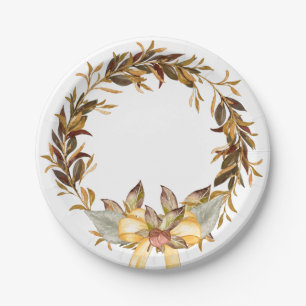 Assiettes En Carton Plaques à papier de guirlande rustique de