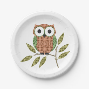 Assiettes En Carton Plaques à papier de hibou mignon