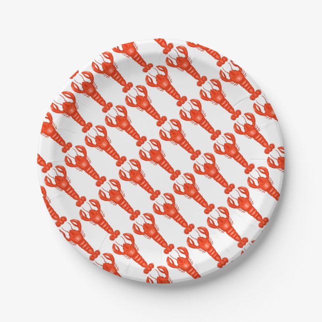 Assiettes En Carton Plaques à papier de homard (Devant)
