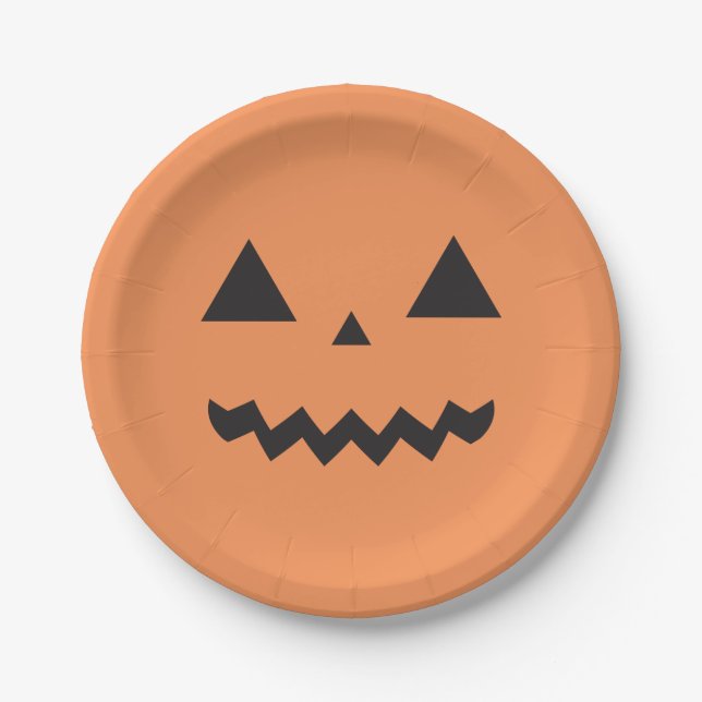 Assiettes En Carton Plaques à papier de Jack O'Lantern (Devant)