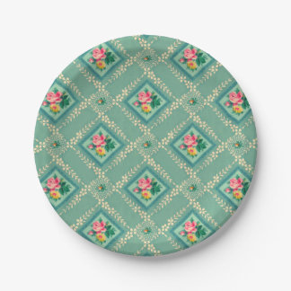 Assiettes En Carton Plaques à papier de joli papier peint vintage